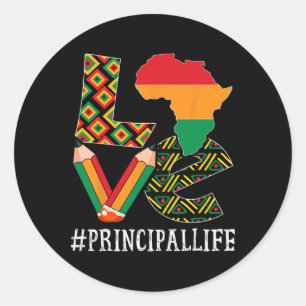 Principal Love Map African American Black History Classic Round Sticker