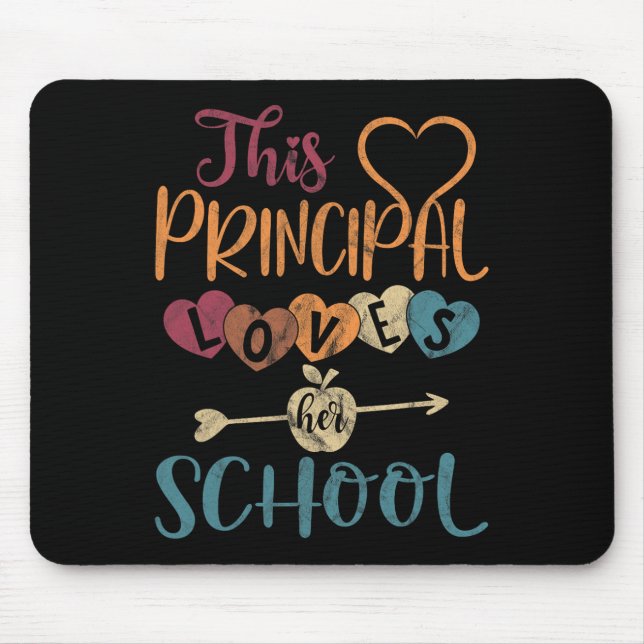 Principal Loves Her School Teacher Fun Principal  Mouse Mat (Front)