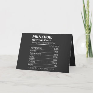 Principal Nutrition Facts Funny Holiday Card
