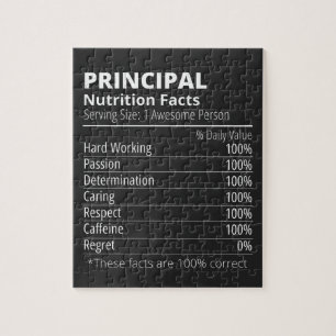 Principal Nutrition Facts Funny Jigsaw Puzzle