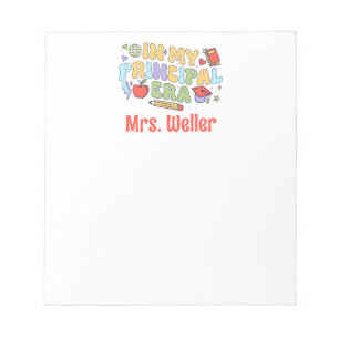 Principal Personalised Retro Back to school Era Notepad