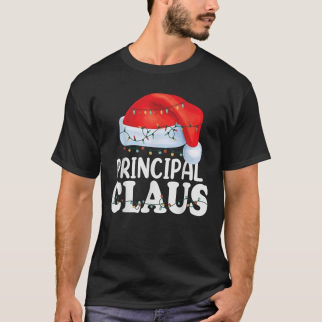 Principal Santa Claus Christmas Funny Matching Cos T-Shirt (Front)