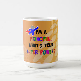 Principal Superhero Humour on Abstract Design Mug