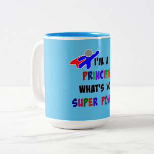 Principal Superhero Two-Tone Coffee Mug