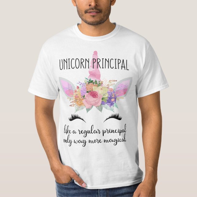 Principal Unicorn Principal of School Teacher Appr T-Shirt (Front)