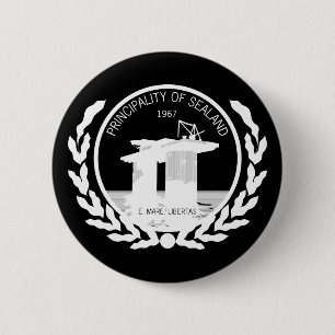 principality of sealand seal crest 6 cm round badge