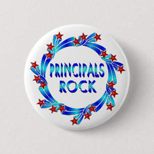 Principals Rock Red Stars 6 Cm Round Badge