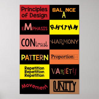 Principles of Design in Warm Colours Poster