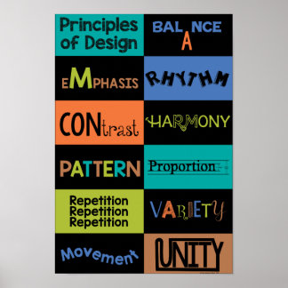 Principles of Design with Classic Colors Poster
