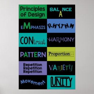 Principles of Design with Cool Colours Poster