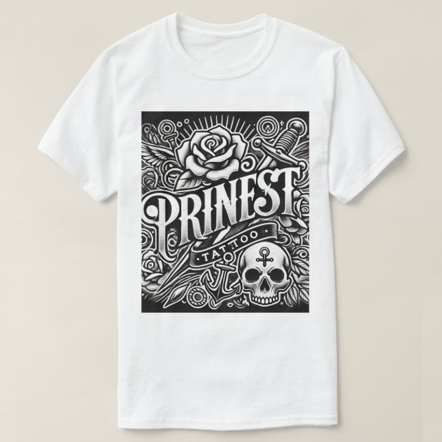 Prinest Tattoo Art T-Shirt Design (Design Front)