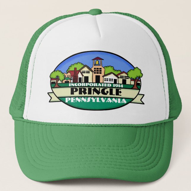 Pringle Pennsylvania small town green hat (Front)