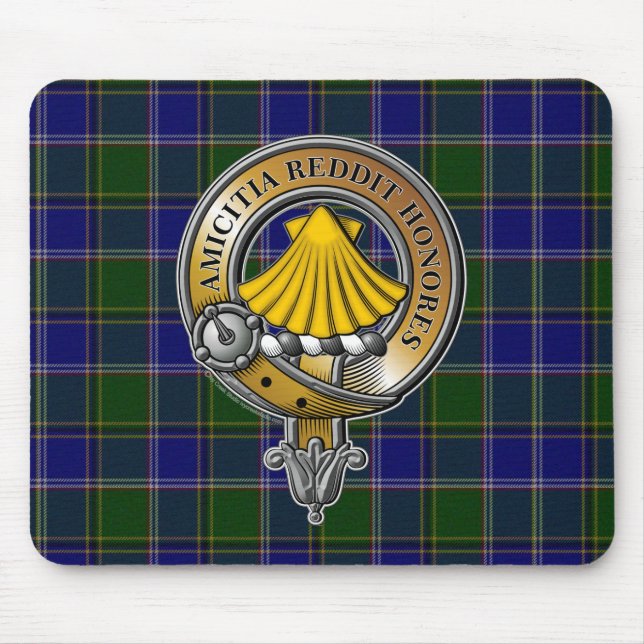 Pringle Tartan & Badge Mouse Mat (Front)