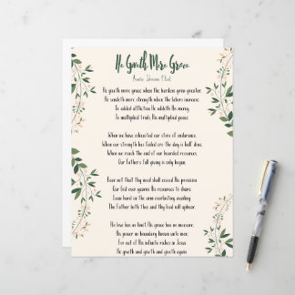 Print - Annie Johnson Flint 'He Giveth More Grace'