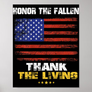 (PRINT BACK) Honor The Fallen Thank The Living Mem Poster