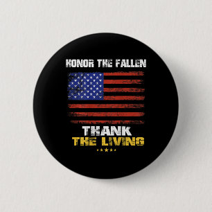 (PRINT BACK) Honour The Fallen Thank The Living Me 6 Cm Round Badge