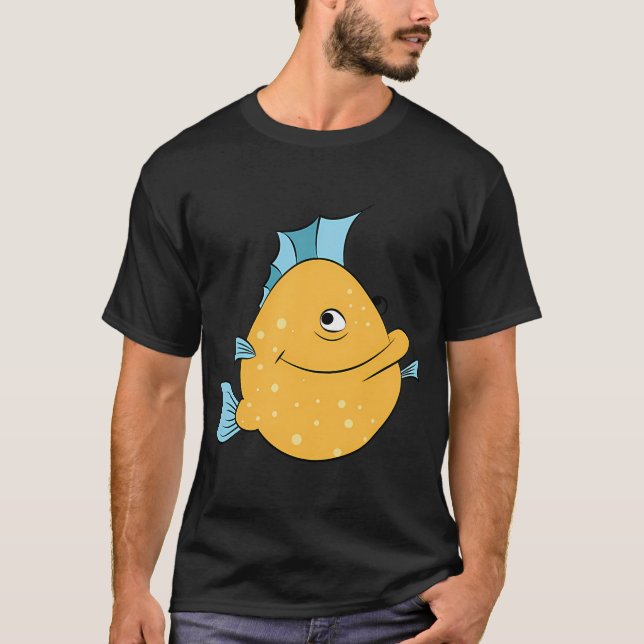 Print Cartoon Fish T-Shirt (Front)
