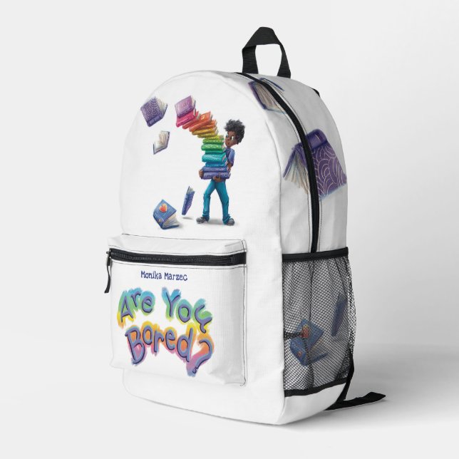 Print Cut Sew Backpack - Are You Bored? (Back Corner Right)