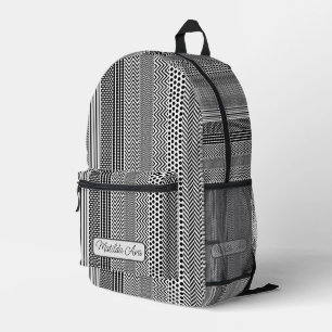 Print Cut Sew Backpack - Personalize B/W Patterned