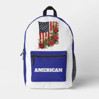 Print Cut Sew Bag-American Flag Floral Backpack