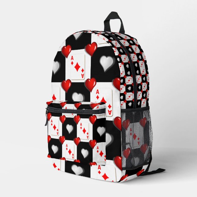 Print Cut Sew Bag Cards Red Hearts  (Back Corner Right)