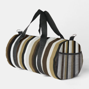 Print Cut Sew Bag Duffel Beige Brown Stripe