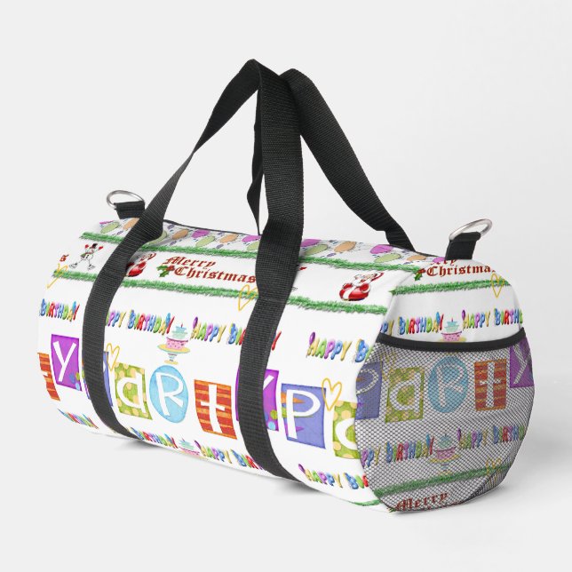 Print Cut Sew Bag Duffel Merry Christmas Birthday (Right Corner)
