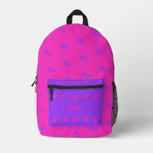 Print Cut Sew Bag girls fuchsia and pink monogram