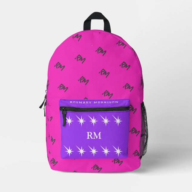 Print Cut Sew Bag girls fuchsia and pink school (Front)