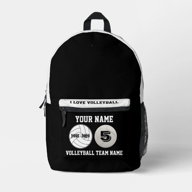 Print Cut Sew Bag girls volleyball white black (Front)