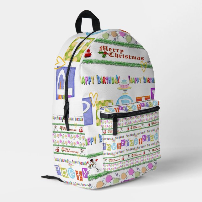 Print Cut Sew Bag Merry Christmas Happy Birthday (Back Corner Left)