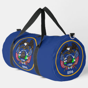 Print Cut Sew Bag, Utah State old flag Duffle Bag