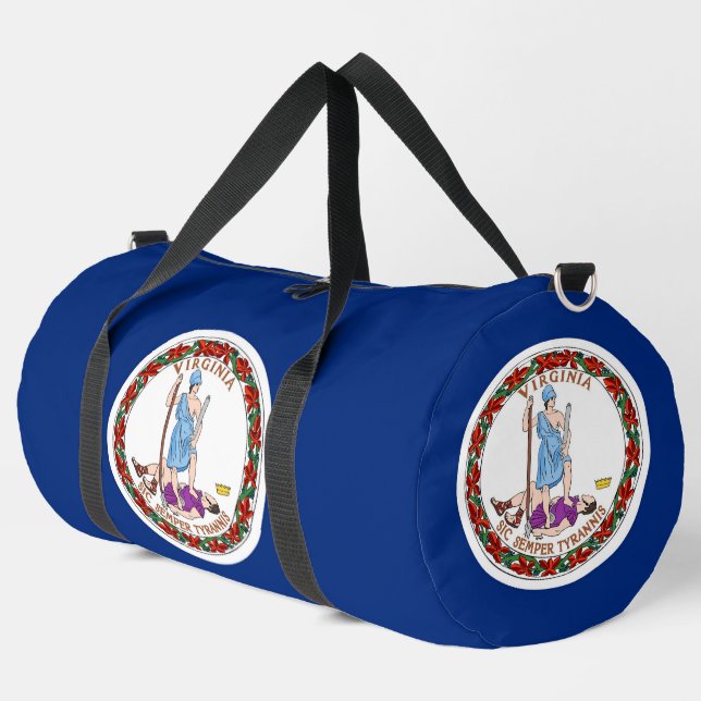 Print Cut Sew Bag, Virginia State flag Duffle Bag (Left Corner)