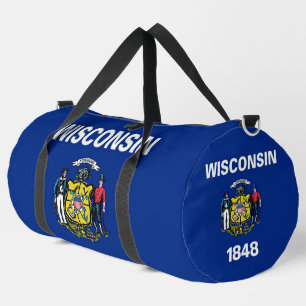 Print Cut Sew Bag, Wisconsin flag Duffle Bag
