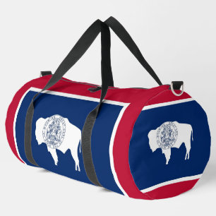 Print Cut Sew Bag, Wyoming flag Duffle Bag