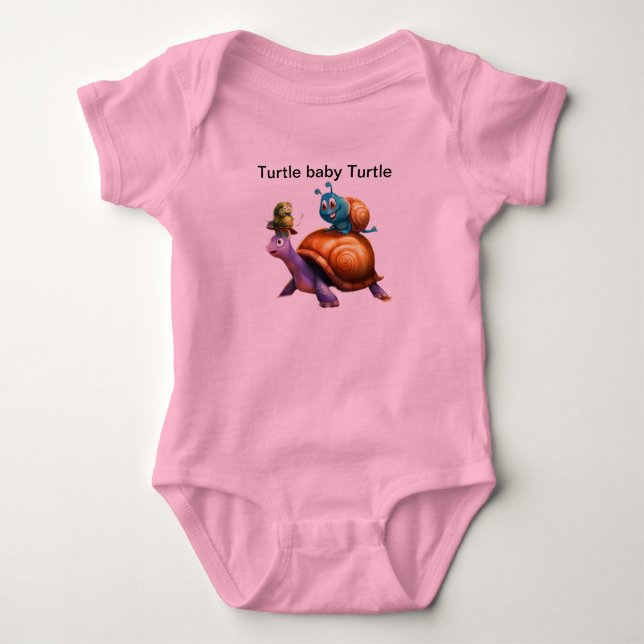 Print design t-shirt turtle baby turtle bodysuit (Front)