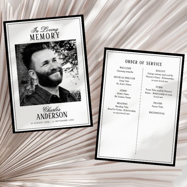Print/Digital In Loving Memory Memorial Program Card (Creator Uploaded)