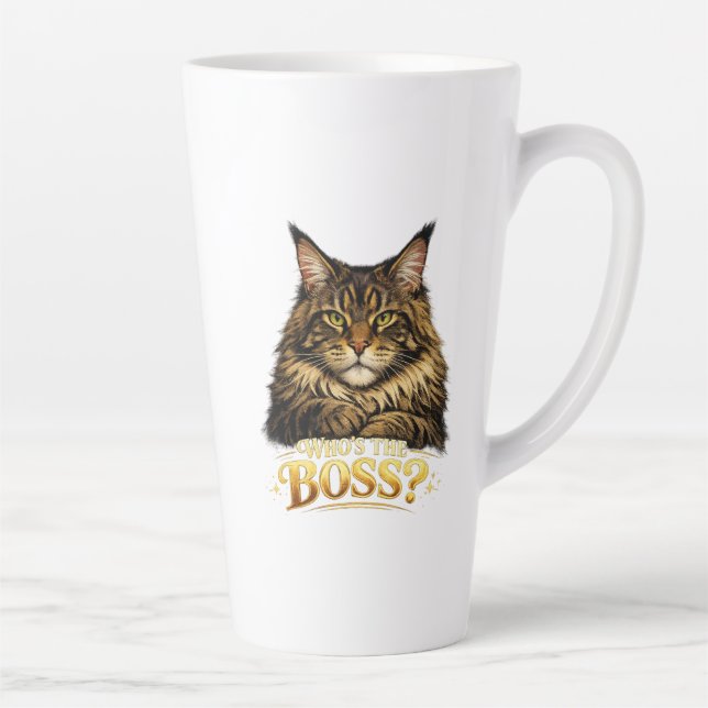 Print for a mug with a Maine Coon cat (Right)