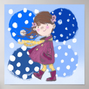 Print for girls room. Snowball