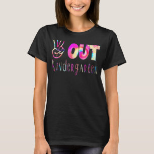 Print Graduation Tie Dye Peace Sign Hand Out Kinde T-Shirt