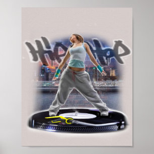 Print hip hop girl dancer
