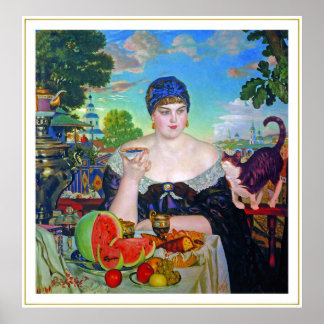 Print:  Merchant's Wife by Boris Kustodiev Poster