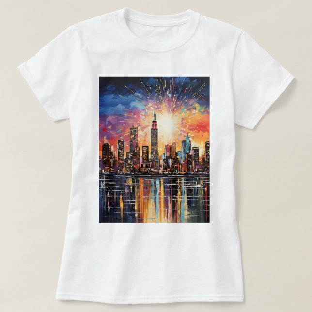 Print New york, Colourful paint, Elegant T-Shirt (Design Front)