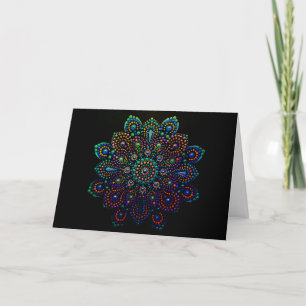 Print of Hand Painted Mandala Blank Note Card