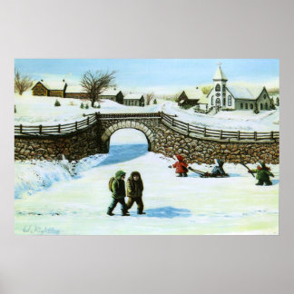 Print of "Playing At The Pond"