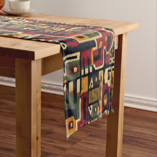 Print of Pre-Columbian Central Andes Wari Pattern Short Table Runner