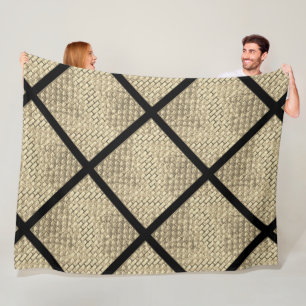 Print of rustic design of brick wall beige fleece blanket