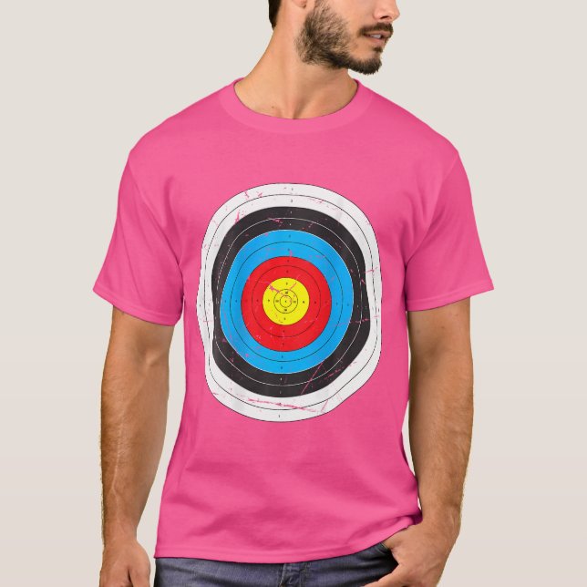 (Print On Back) Funny Archery Target Hunter T-Shirt (Front)