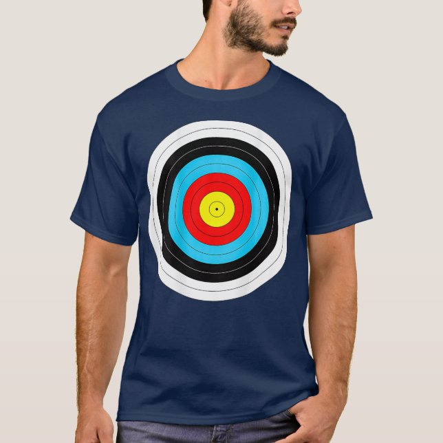 Print on Back Funny Archery Target T-Shirt (Front)
