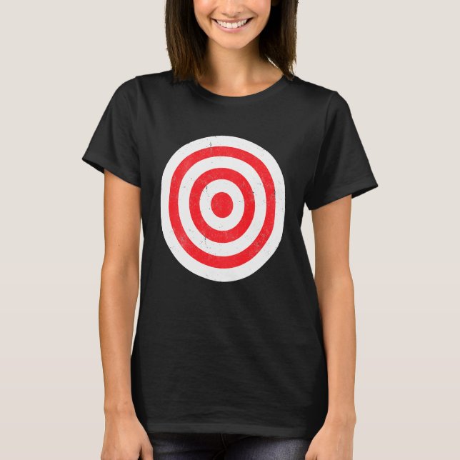 Print on Back Retro Bullseye Target Bulls Eye Fun T-Shirt (Front)